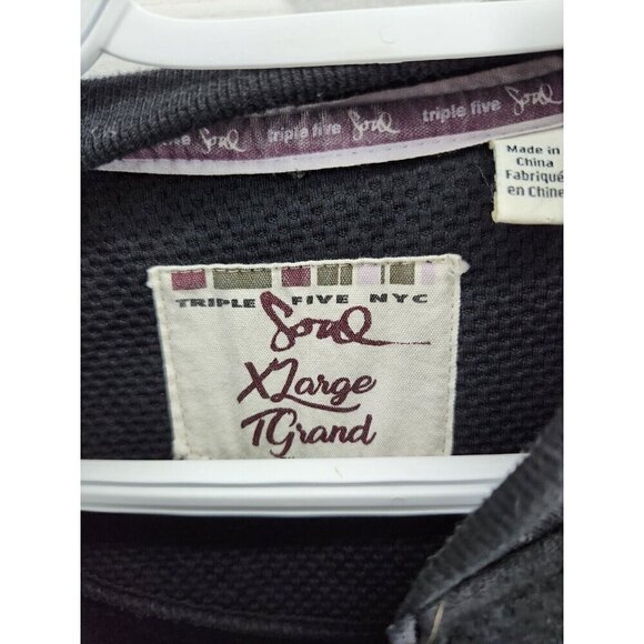 Triple Five Soul Textured Bomber Jacket Black XL - Picture 5 of 8